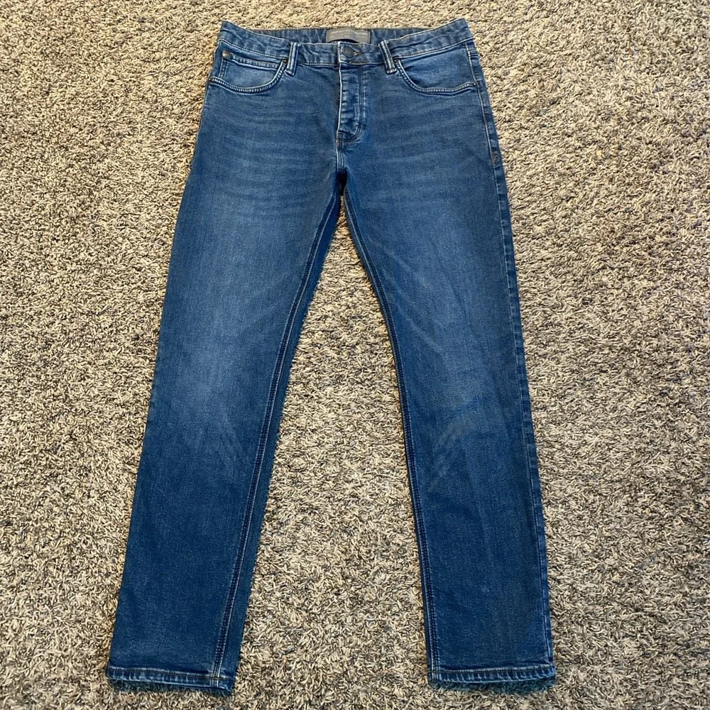 French Connection Slim Straight Denim Jeans‎ Men 32x32 Blue Button Fly Casual